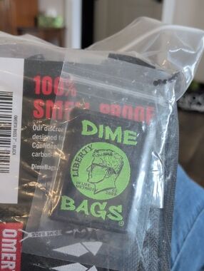 Dime‎ Bags Men’s Black Toiletry Pouch with Lime Green Logo